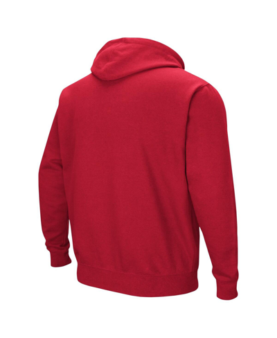 Shop Colosseum Men's  Red Smu Mustangs Arch & Logo Pullover Hoodie