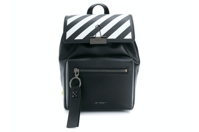 Pre-owned Off-white Small Diagonal Backpack Black
