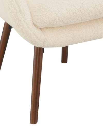 Shop Convenience Concepts 25.25" Sherpa Charlotte Accent Chair In Sherpa Creme,coffee Bean