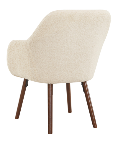 Shop Convenience Concepts 25.25" Sherpa Charlotte Accent Chair In Sherpa Creme,coffee Bean