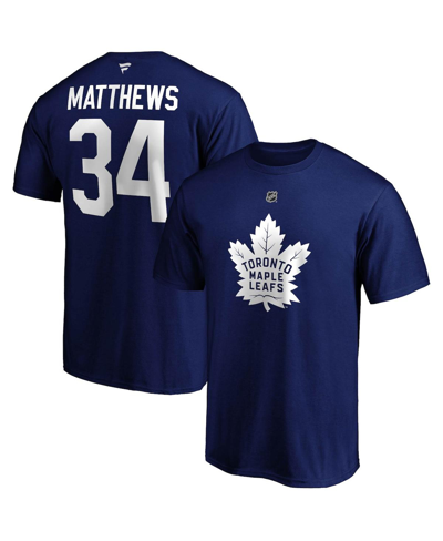 Shop Fanatics Men's  Auston Matthews Blue Toronto Maple Leafs Big And Tall Name And Number T-shirt