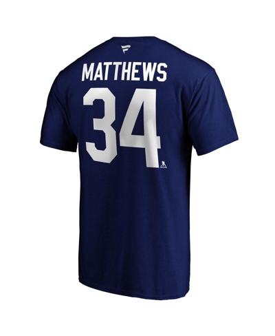 Shop Fanatics Men's  Auston Matthews Blue Toronto Maple Leafs Big And Tall Name And Number T-shirt