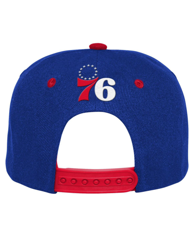 Shop Outerstuff Youth Boys And Girls Royal Philadelphia 76ers Backboard Snapback Hat