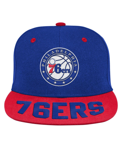 Shop Outerstuff Youth Boys And Girls Royal Philadelphia 76ers Backboard Snapback Hat