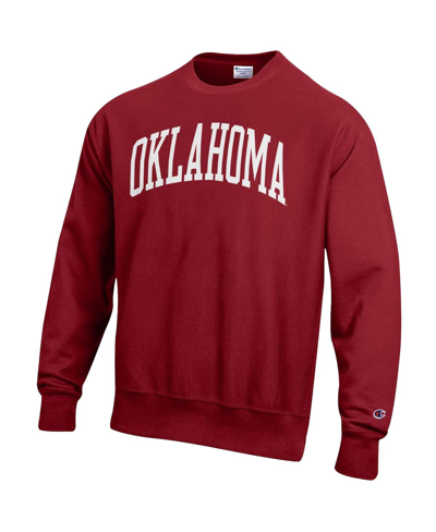 Shop Champion Men's  Crimson Oklahoma Sooners Arch Reverse Weave Pullover Sweatshirt