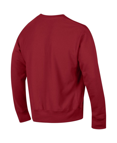 Shop Champion Men's  Crimson Oklahoma Sooners Arch Reverse Weave Pullover Sweatshirt