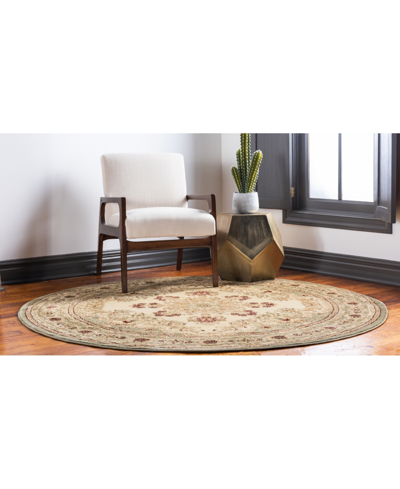 Shop Bayshore Home Closeout!  Belvoir Blv1 6' X 6' Round Area Rug In Ivory,green