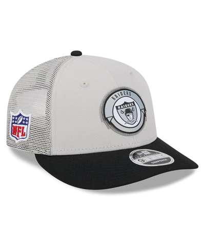 New Era Men's  Cream, Black Las Vegas Raiders 2023 Sideline Historic Low Profile 9fifty Snapback Hat In Cream,black