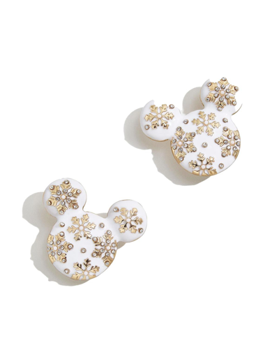 Shop Baublebar Women's  Mickey Mouse Snowflake Statement Earrings In White