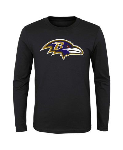 Shop Outerstuff Little Boys And Girls Black Baltimore Ravens Primary Logo Long Sleeve T-shirt