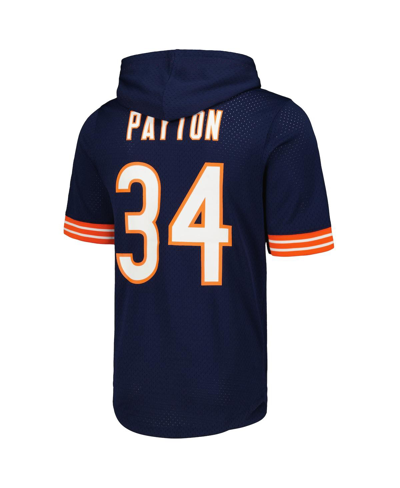 Mitchell & Ness Men's  Walter Payton Navy Chicago Bears Retired Player Name And Number Mesh Hoodie T- In Navy