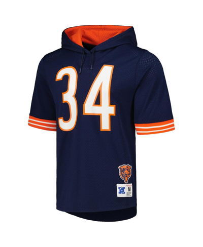 Mitchell & Ness Men's  Walter Payton Navy Chicago Bears Retired Player Name And Number Mesh Hoodie T- In Navy