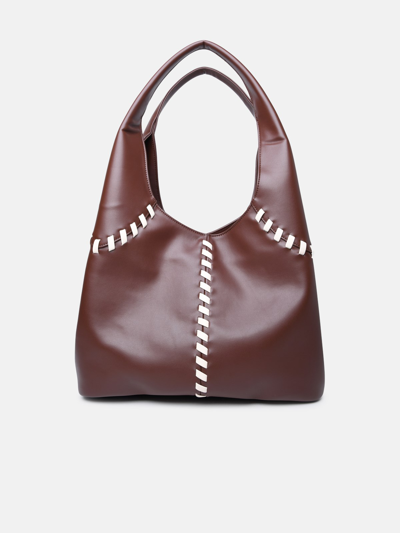 Shop Themoirè 'ninfa' Brown Vegan Leather Bag