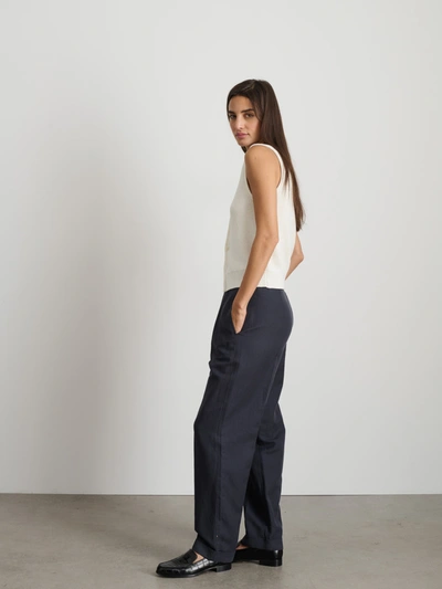 Shop Alex Mill Double Pleat Pant In Twill In Washed Black