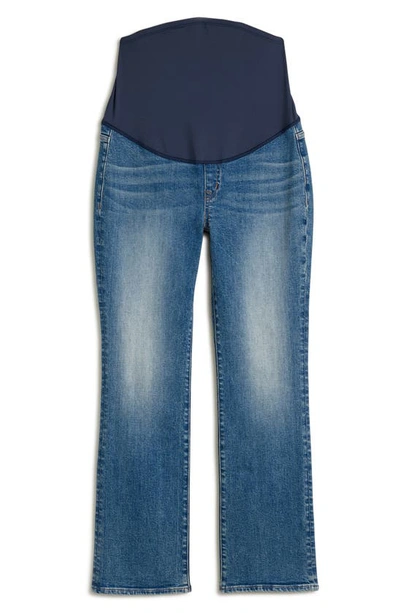 Madewell Over The Belly Kick Out Crop Maternity Jeans In Oneida Wash