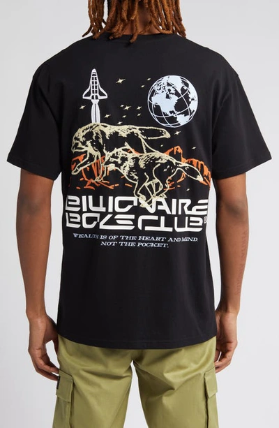 Shop Billionaire Boys Club Wolves Oversize Embroidered Graphic T-shirt In Black