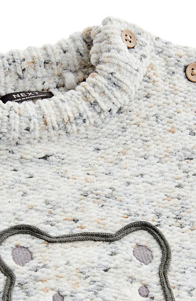 Next Kids' Bear Marled Graphic Sweater In Grey
