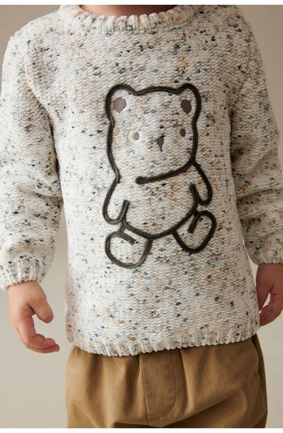 Shop Next Kids' Bear Marled Graphic Sweater In Grey
