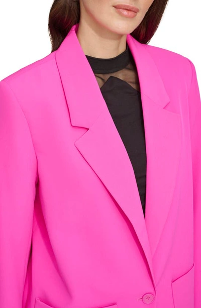 Shop Dkny Sportswear One-button Blazer In Shocking Pink