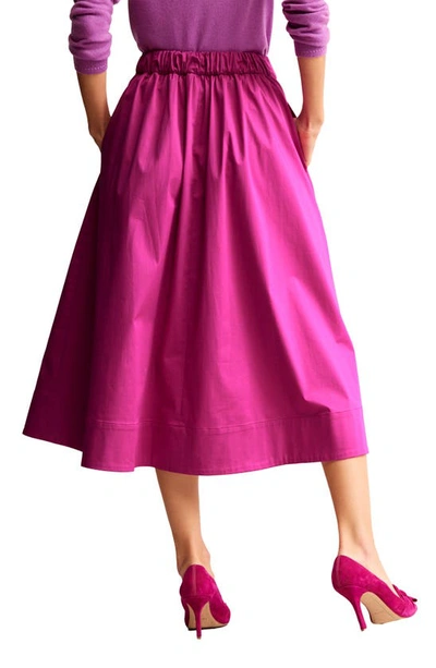 Shop Boden Full Sateen Midi Skirt In Rose Violet