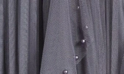 Shop Nikki Lund Wendy Beaded Tulle Skirt In Grey