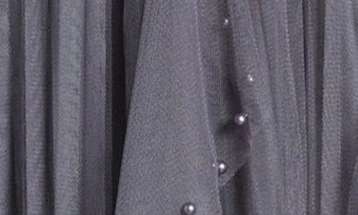 Nikki Lund Wendy Beaded Tulle Skirt In Grey