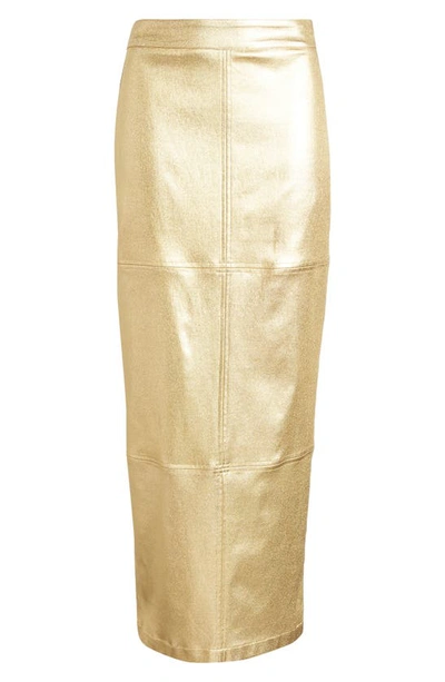 Shop Nikki Lund Iggy Metallic Maxi Skirt In Gold