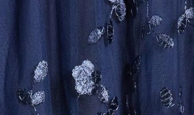 Nikki Lund Audra Floral Appliqué Chiffon Maxi Skirt In Navy