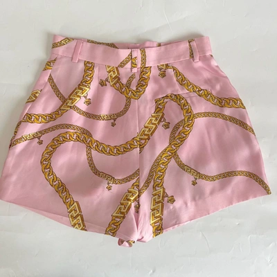 Pre-owned Versace Chain-print High-waisted Shorts
