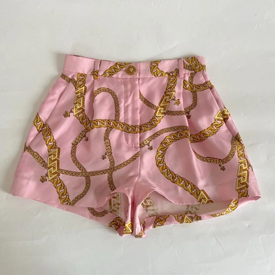 Pre-owned Versace Chain-print High-waisted Shorts