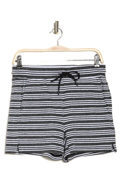Shop Andrew Marc Heritage Stripe Shorts In Black/ White Combo