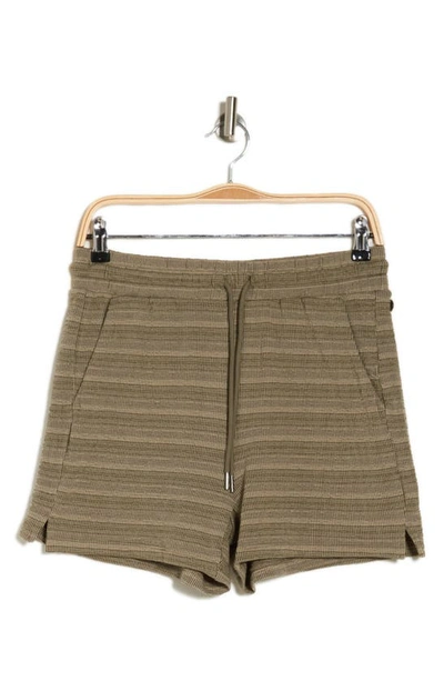 Shop Andrew Marc Heritage Stripe Shorts In Dusty Olive Combo