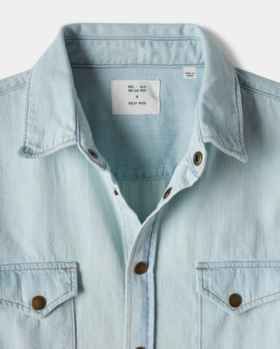 Shop Billy Reid, Inc Shoals Denim Shirt In Bleach Wash