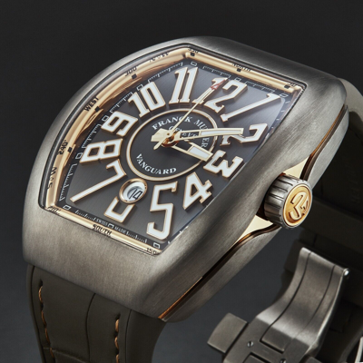 Pre-owned Franck Muller Men's 'vanguard' Titanium/rose Gold Automatic 45scblkblkgry-1