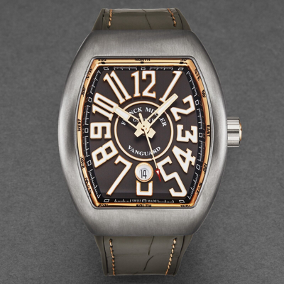 Pre-owned Franck Muller Men's 'vanguard' Titanium/rose Gold Automatic 45scblkblkgry-1