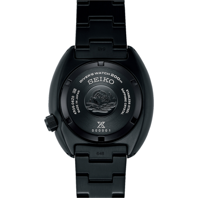Pre-owned Seiko Prospex Black Series ‘night Vision' Turtle Diver Men's Watch Srpk43k1