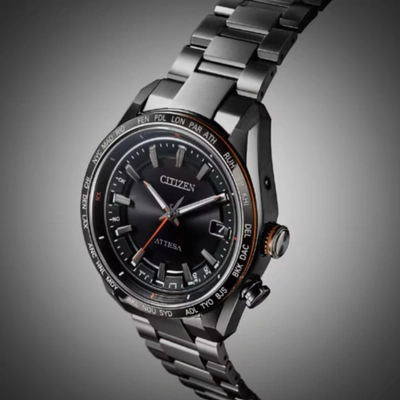 Pre-owned Citizen Watch Attesa Cb0286-61e Black Titanium Series Japan Import