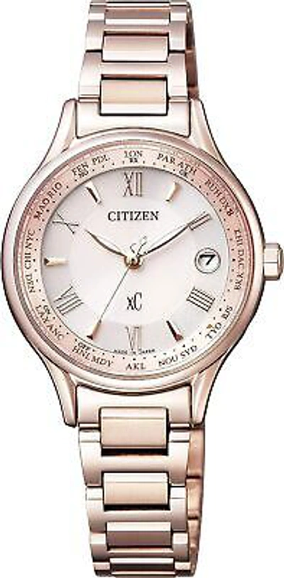 Pre-owned Cross [citizen] Watch  Sea Ec1164-53w Eco-drive Radio Clock Titania Line Hap