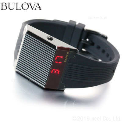 Pre-owned Bulova Archive Series Computron 98c135 Led Digital Watch Black Mens Watch Japan