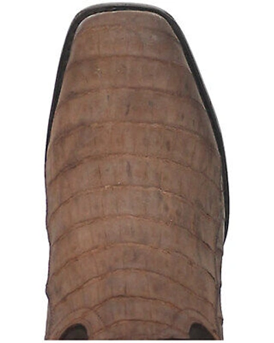 Pre-owned Dan Post Men's Stalker Exotic Caiman Western Boot - Square Toe Taupe 8 Ee In Brown