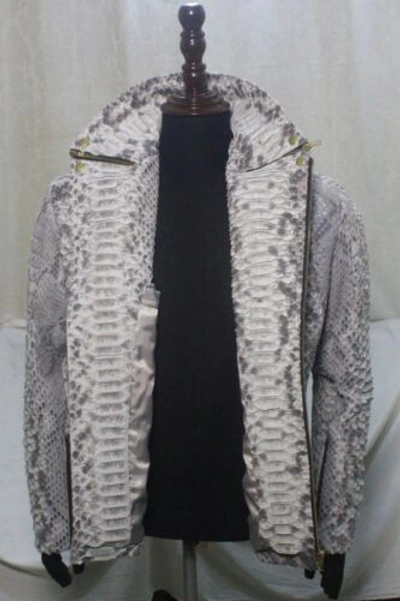 Pre-owned Handmade Genuine Dragon King Python Skin Jacket Coat All Sizes Upto13xl74" Pre Sale In Black
