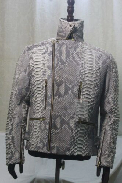 Pre-owned Handmade Genuine Dragon King Python Skin Jacket Coat All Sizes Upto13xl74" Pre Sale In Black