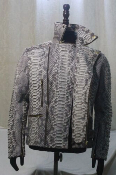 Pre-owned Handmade Genuine Dragon King Python Skin Jacket Coat All Sizes Upto13xl74" Pre Sale In Black