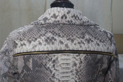 Pre-owned Handmade Genuine Dragon King Python Skin Jacket Coat All Sizes Upto13xl74" Pre Sale In Black