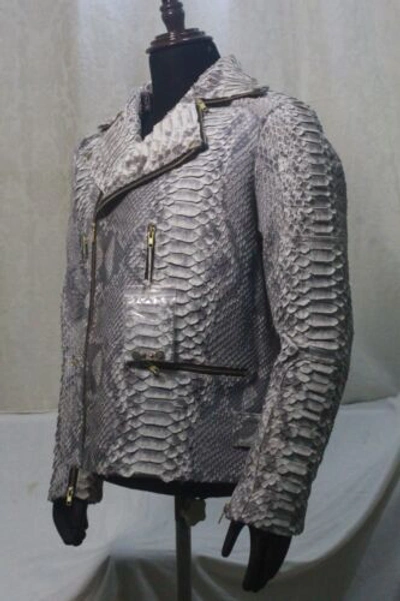 Pre-owned Handmade Genuine Dragon King Python Skin Jacket Coat All Sizes Upto13xl74" Pre Sale In Black