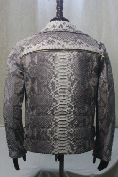 Pre-owned Handmade Genuine Dragon King Python Skin Jacket Coat All Sizes Upto13xl74" Pre Sale In Black