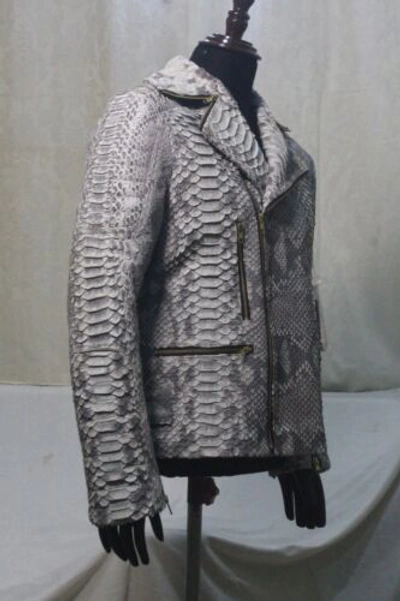 Pre-owned Handmade Genuine Dragon King Python Skin Jacket Coat All Sizes Upto13xl74" Pre Sale In Black