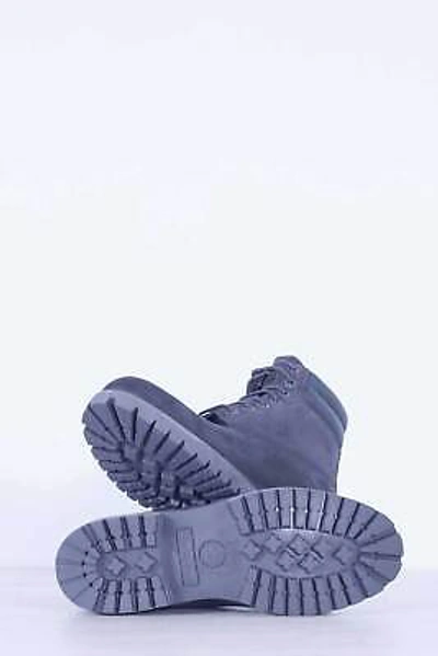 Pre-owned Timberland - Men's Grey Leather 6 Inch Double Bollar Boots In Gray