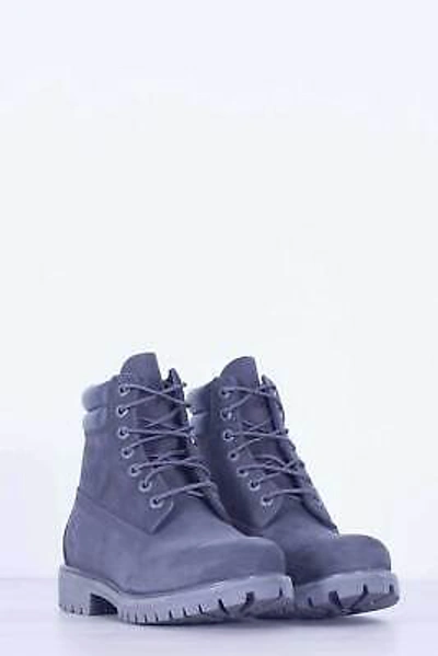 Pre-owned Timberland - Men's Grey Leather 6 Inch Double Bollar Boots In Gray