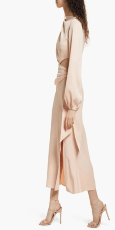 Pre-owned Misha Collection X Revolve Maryan Dress In Pink Rose Cloud Cut Out Faux Wrap